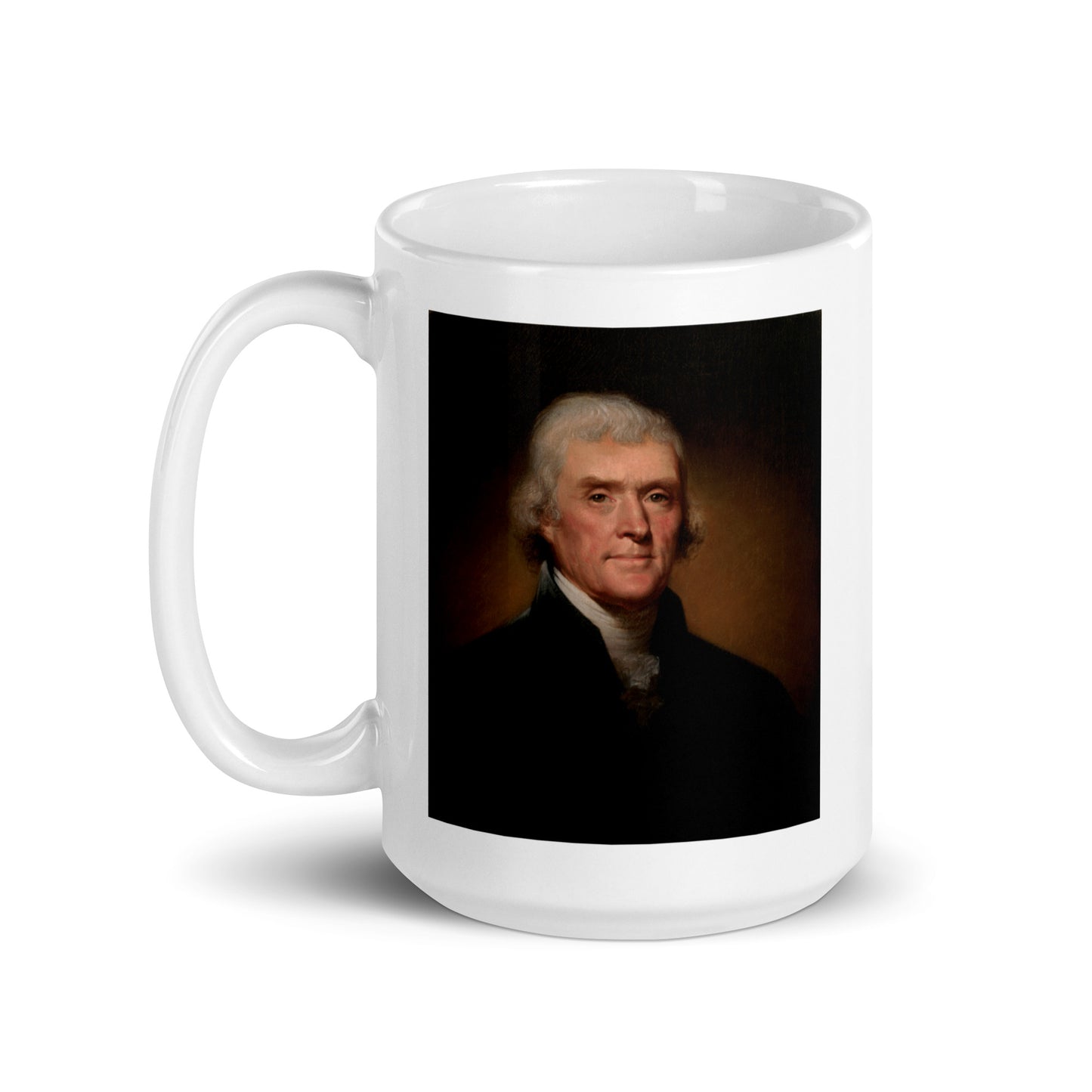 Thomas Jefferson white glossy mug