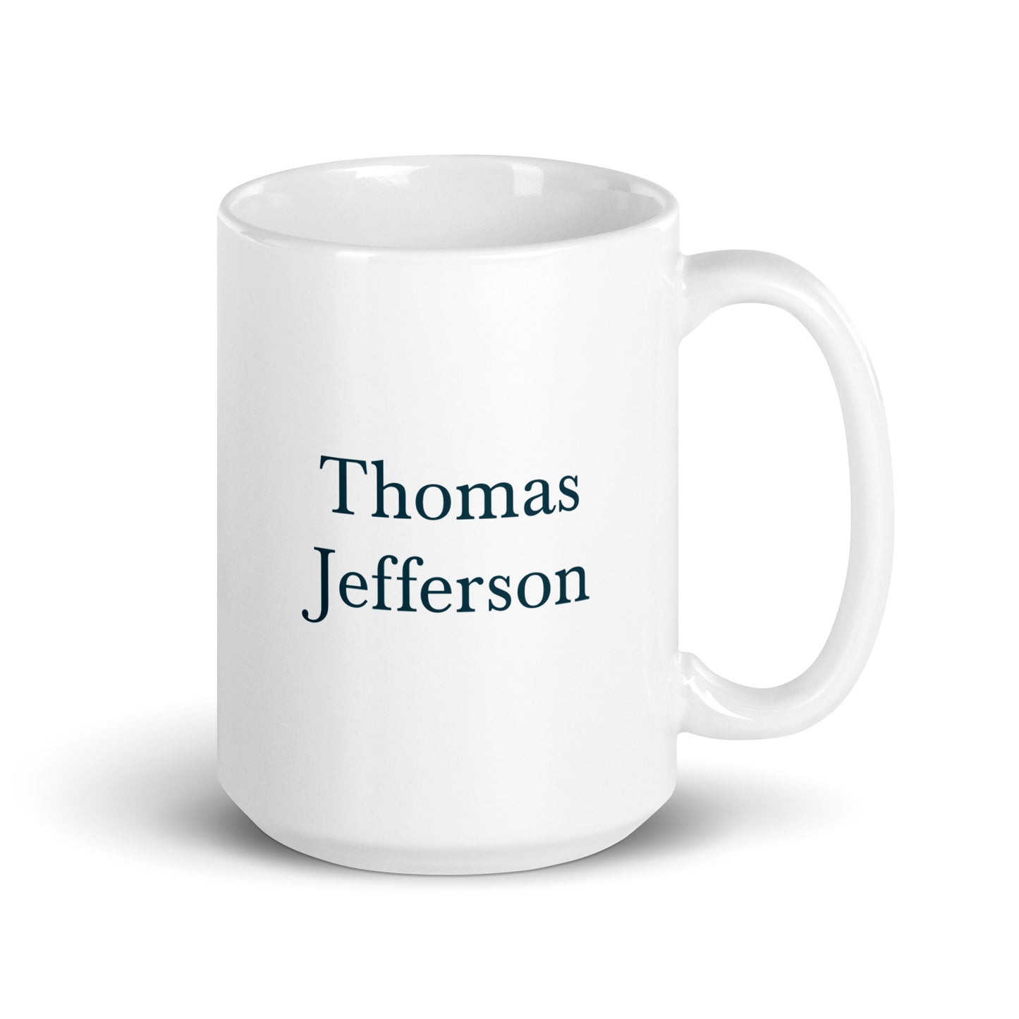 Thomas Jefferson white glossy mug