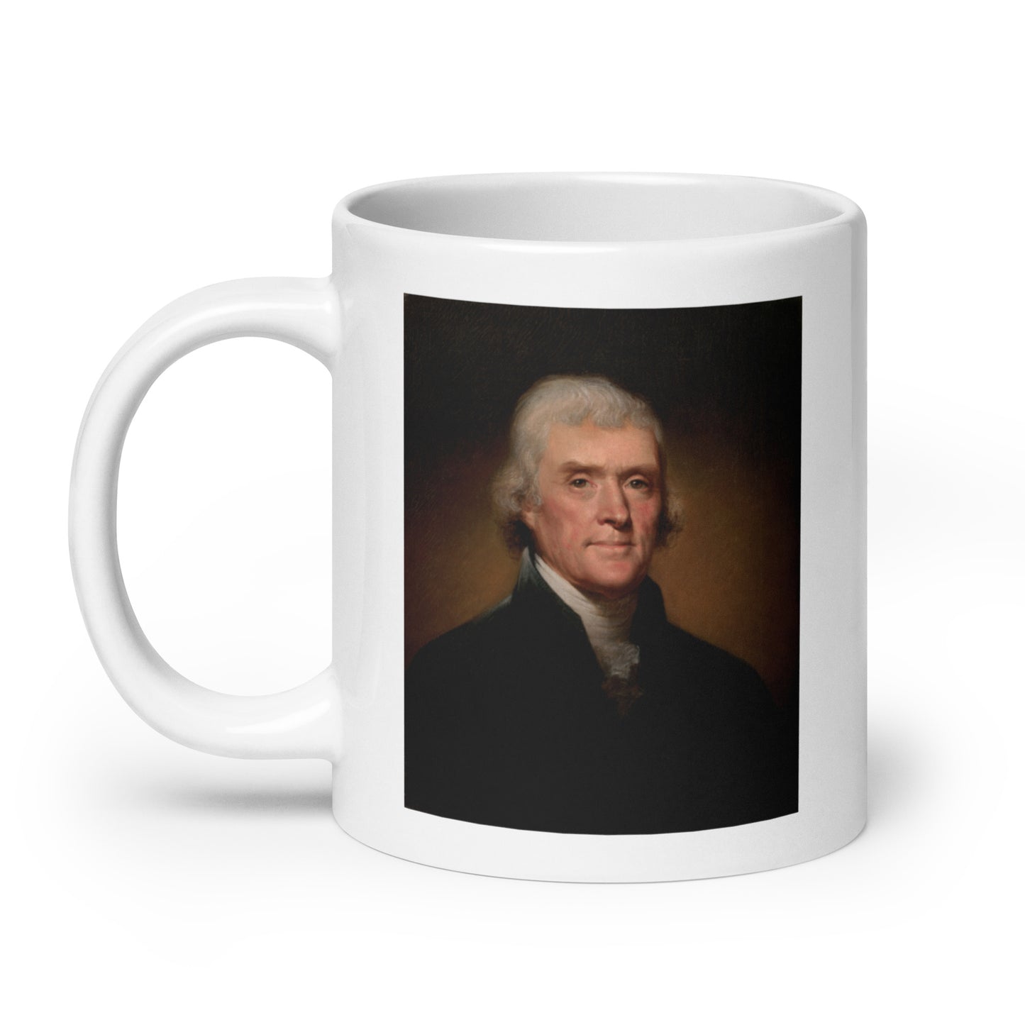 Thomas Jefferson white glossy mug