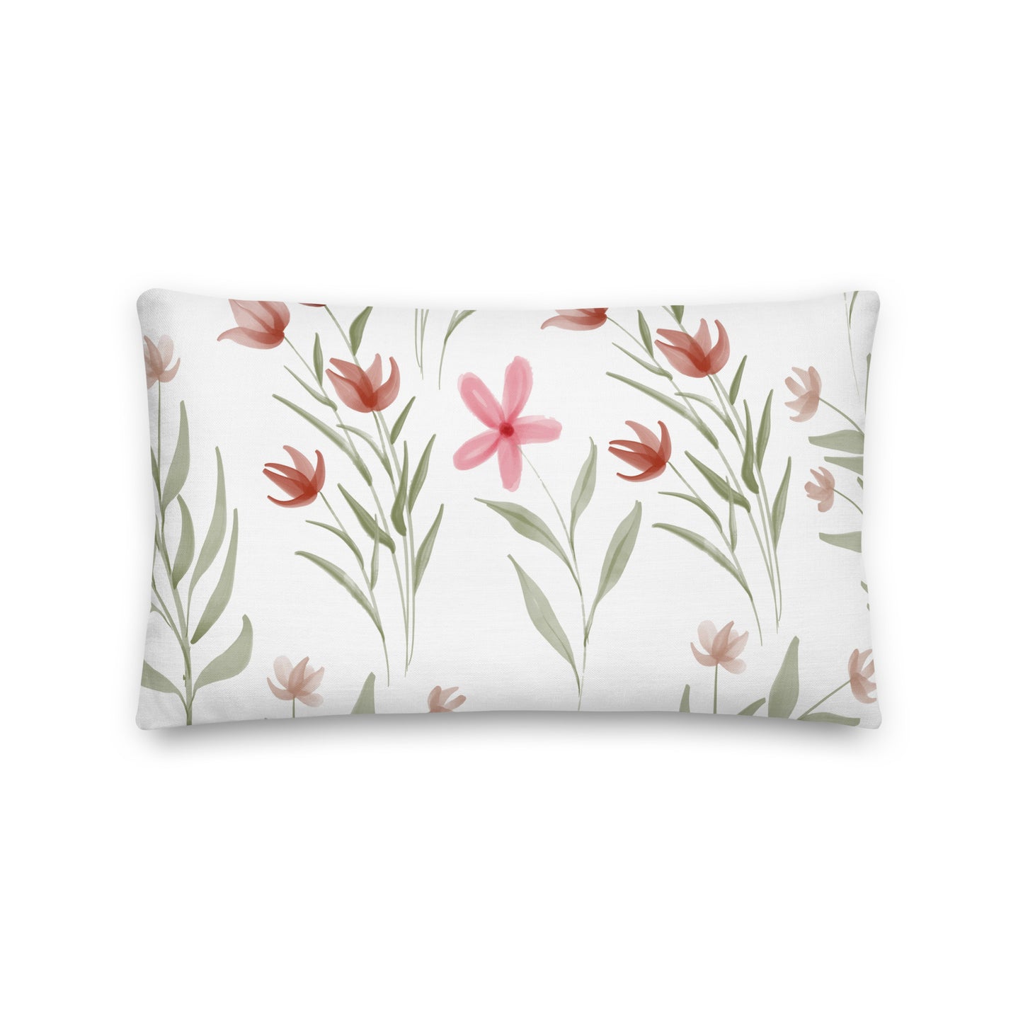 Red flower pattern premium Pillow