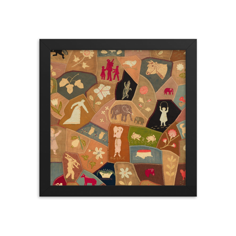 Crazy-quilt design Framed poster