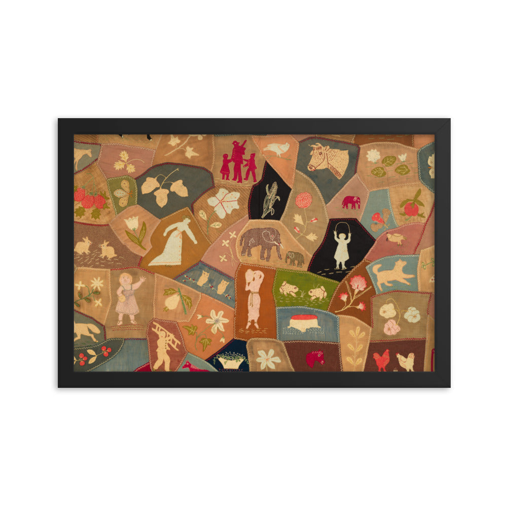 Crazy-quilt design Framed poster