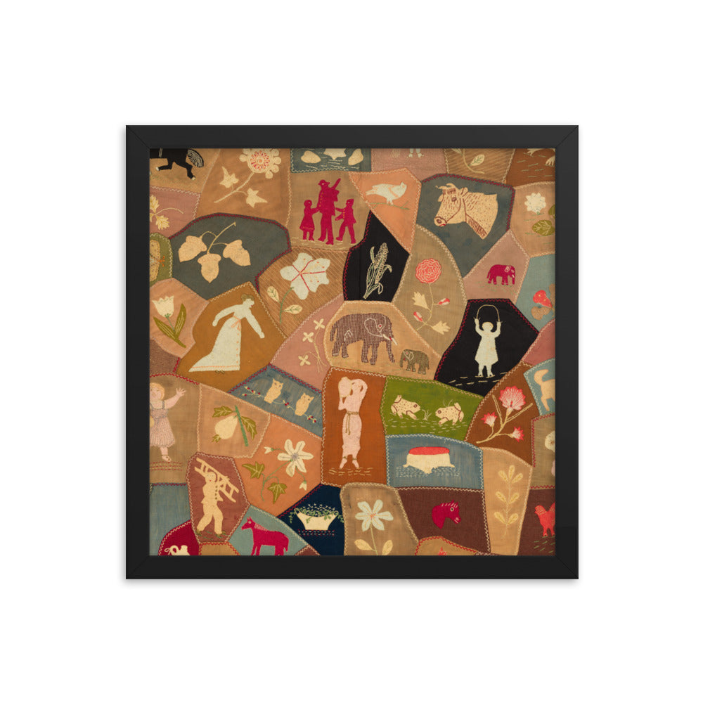 Crazy-quilt design Framed poster