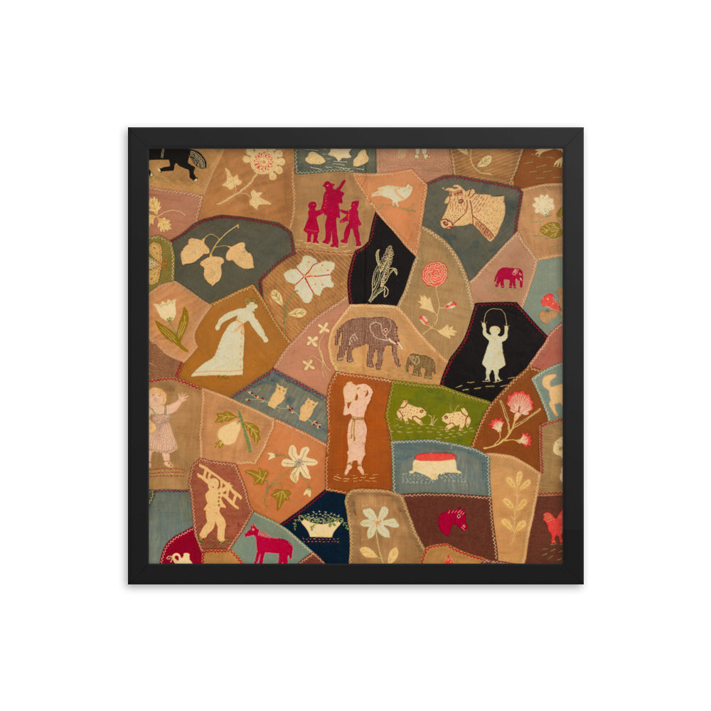 Crazy-quilt design Framed poster