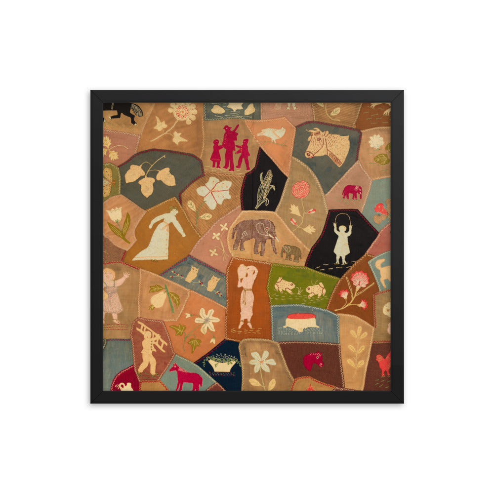 Crazy-quilt design Framed poster