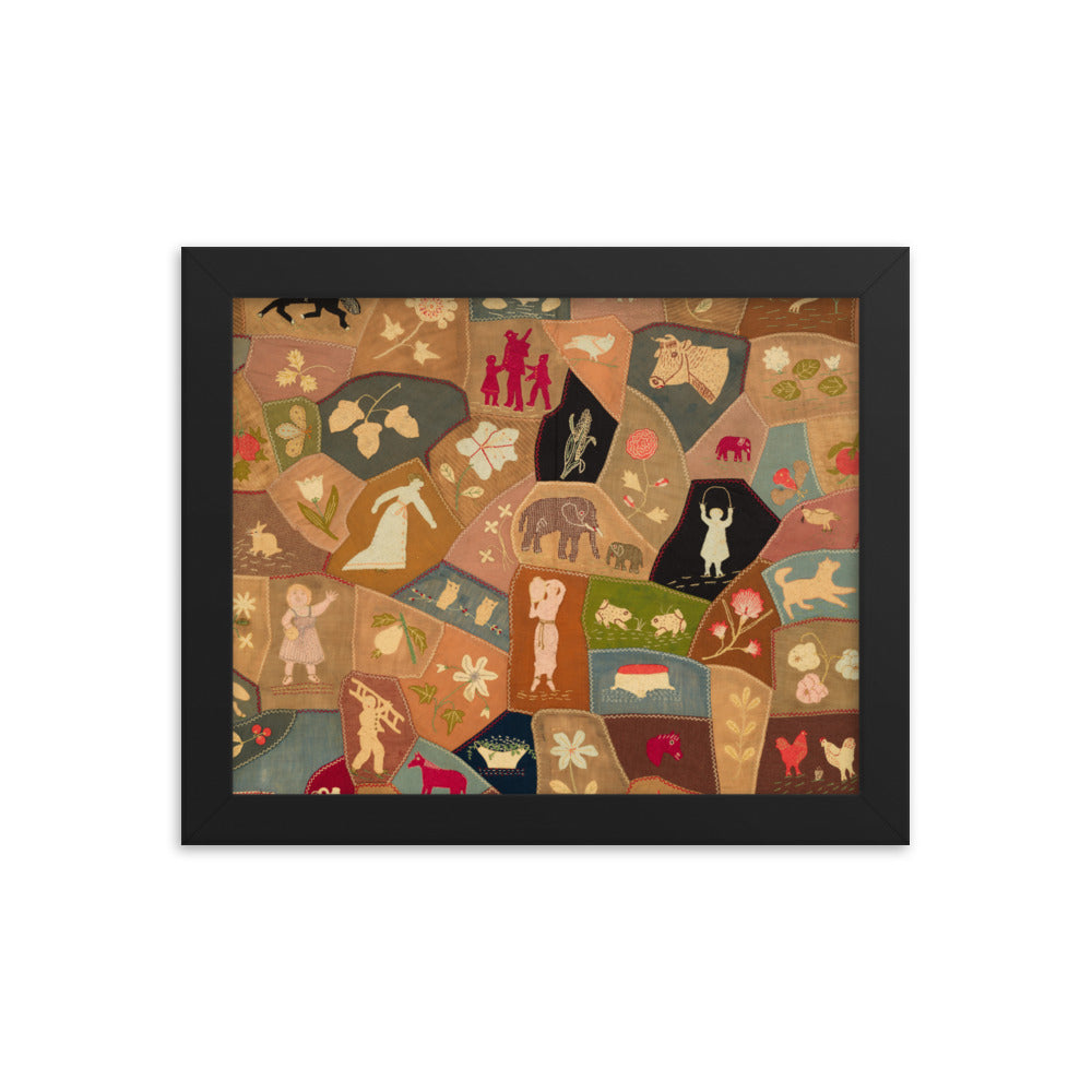 Crazy-quilt design Framed poster