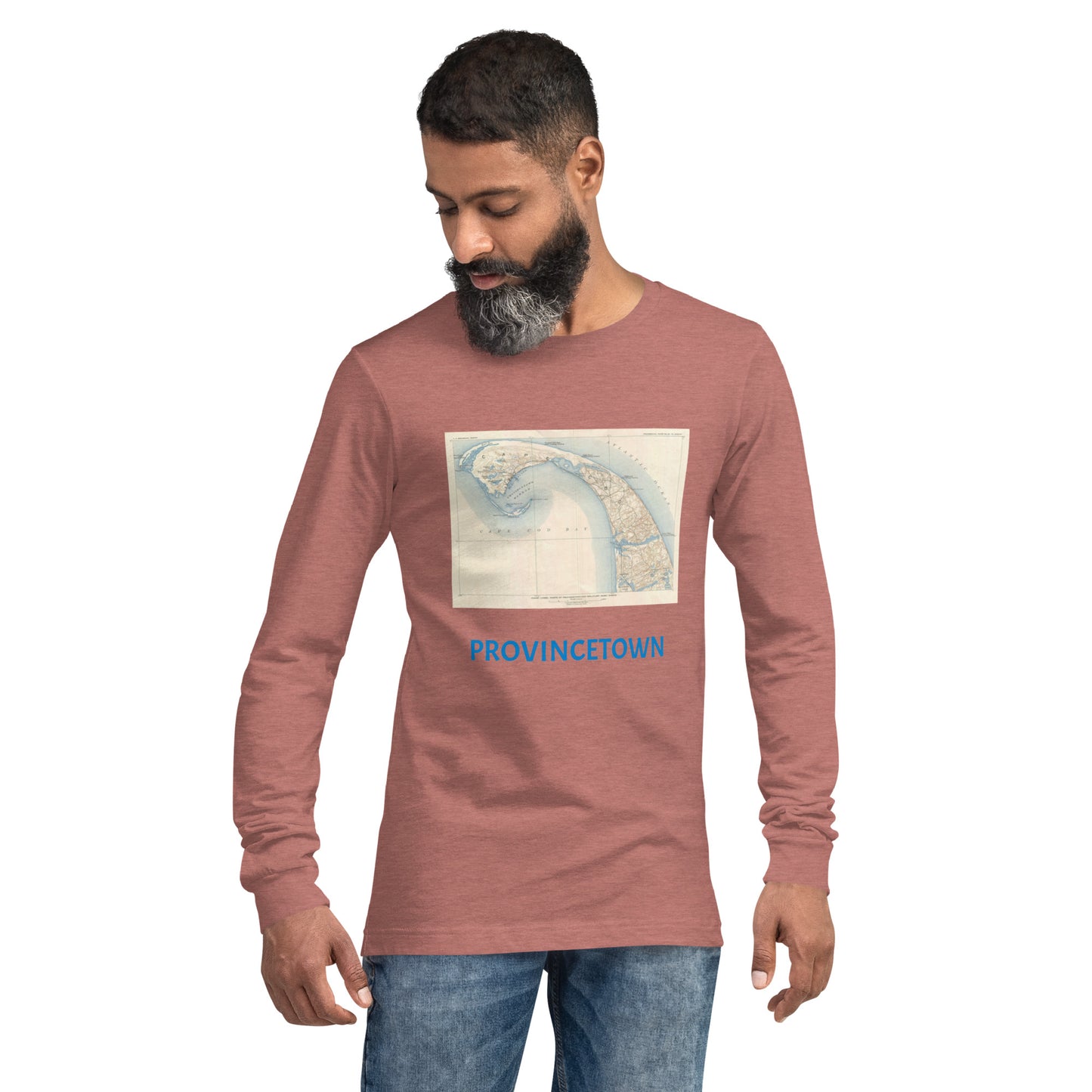 Provincetown Image is from a 1908 U.S. Geological Survey's map of Cape Cod, Massachusetts.Unisex Long Sleeve Tee