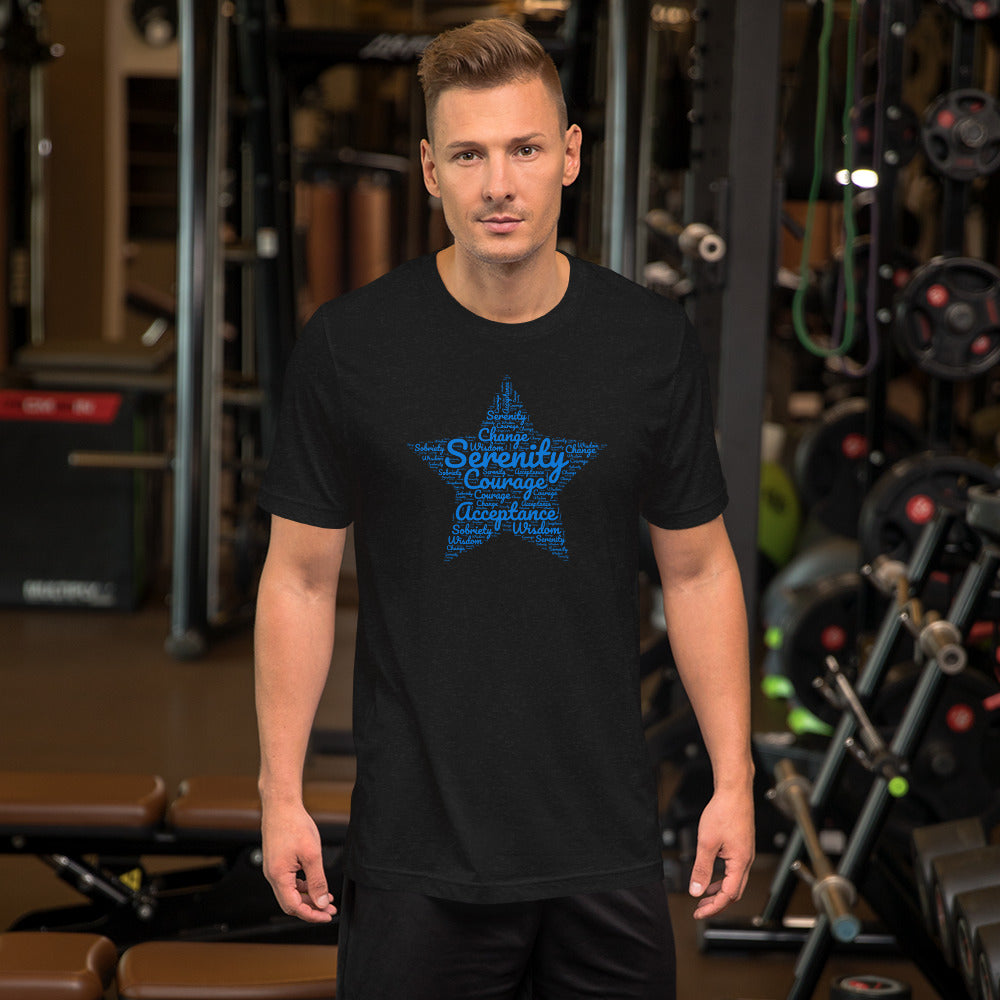Serenity star-shaped word cloud unisex t-shirt