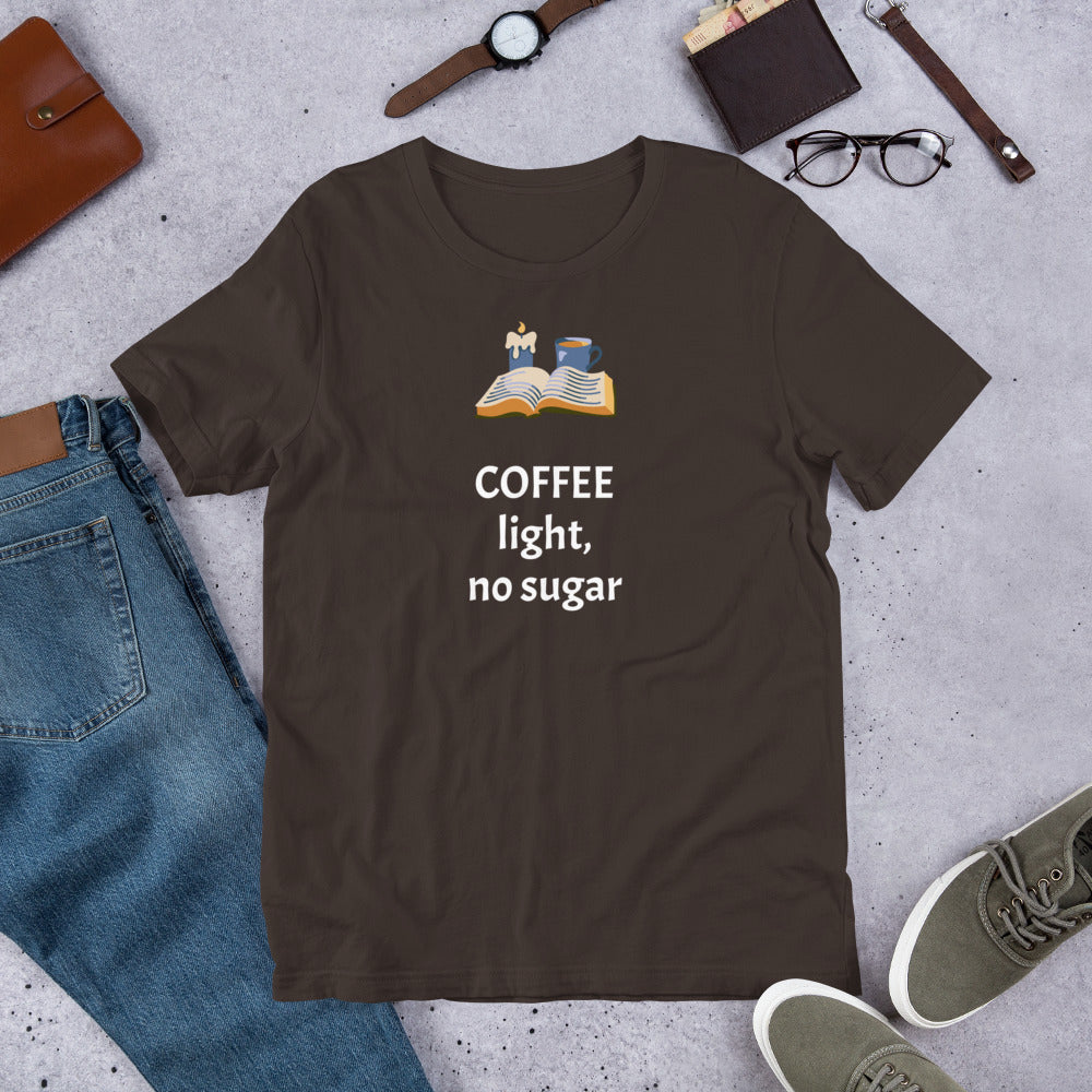 Coffee light, no sugar, unisex t-shirt