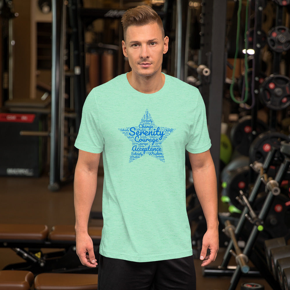 Serenity star-shaped word cloud unisex t-shirt