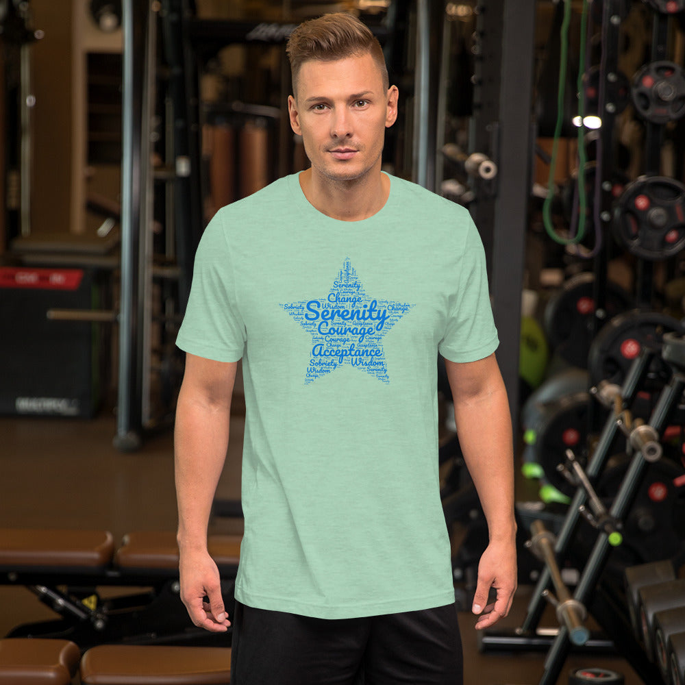 Serenity star-shaped word cloud unisex t-shirt