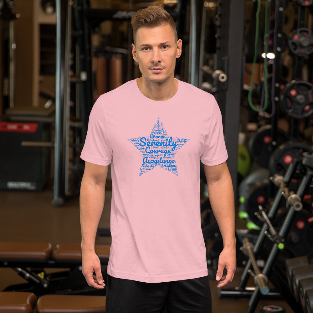 Serenity star-shaped word cloud unisex t-shirt