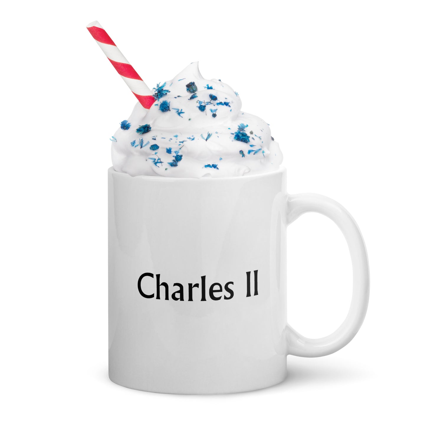 Charles II white glossy mug