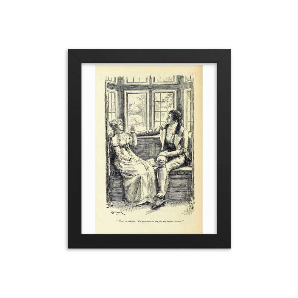 Pride and Prejudice framed poster, 8 inches by 10 inches