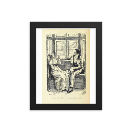 Pride and Prejudice framed poster, 8 inches by 10 inches