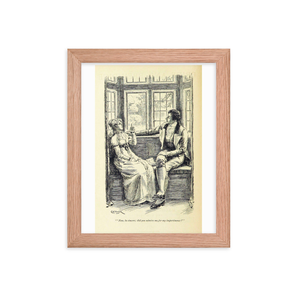 Pride and Prejudice framed poster, 8 inches by 10 inches