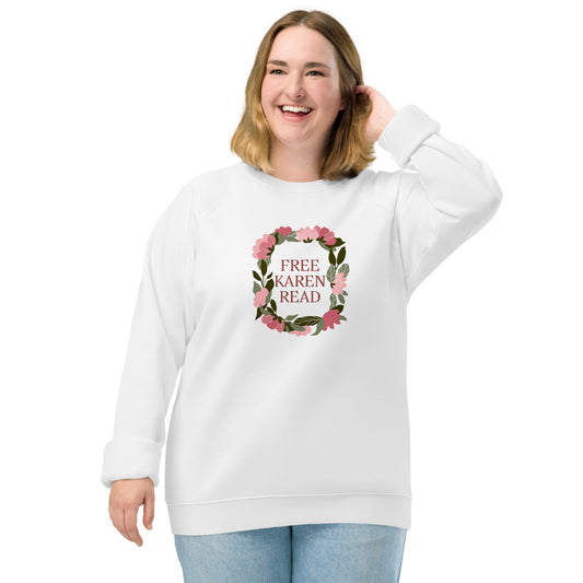 Free Karen Read, unisex organic raglan sweatshirt