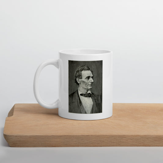 Lincoln white glossy mug