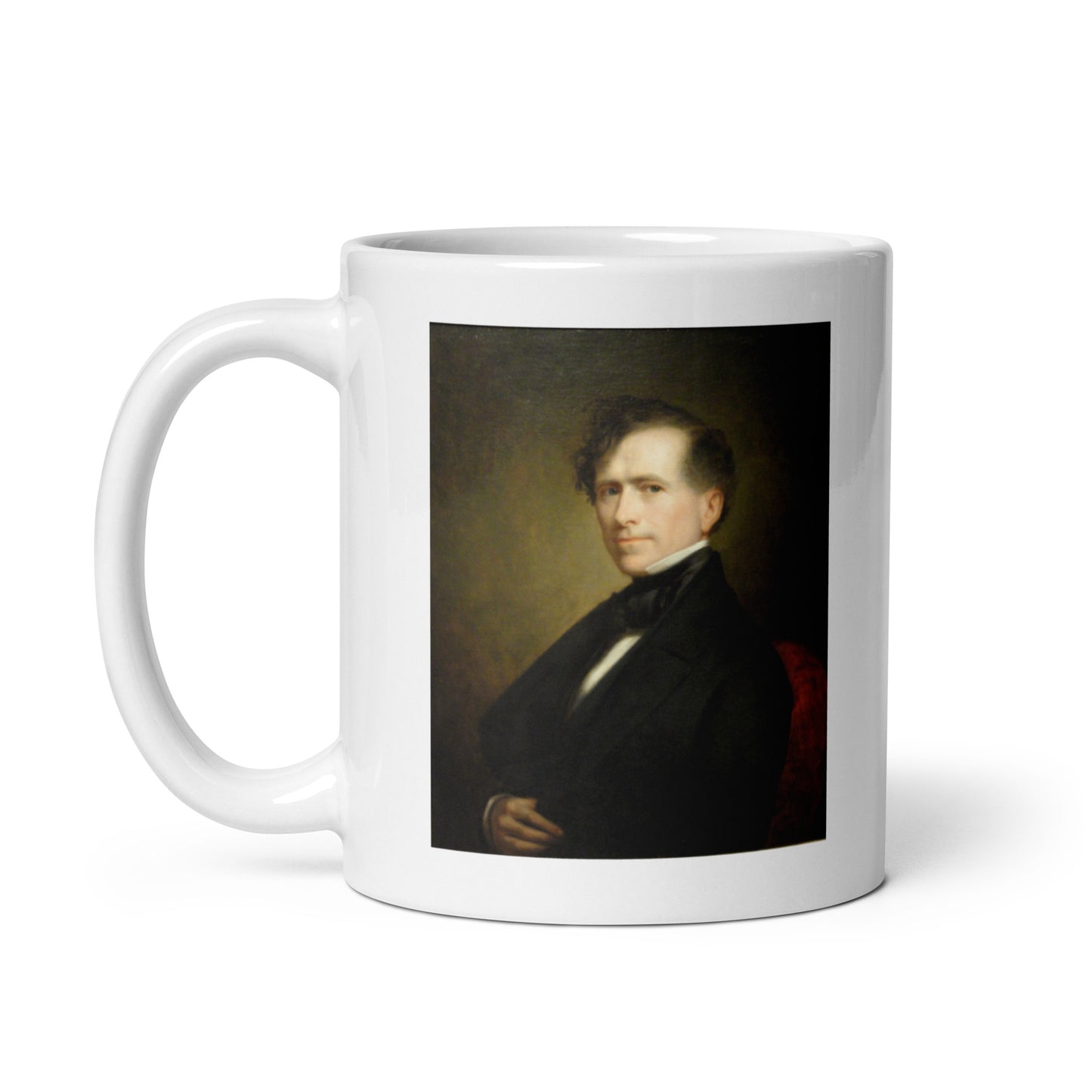 Franklin Pierce white glossy mug