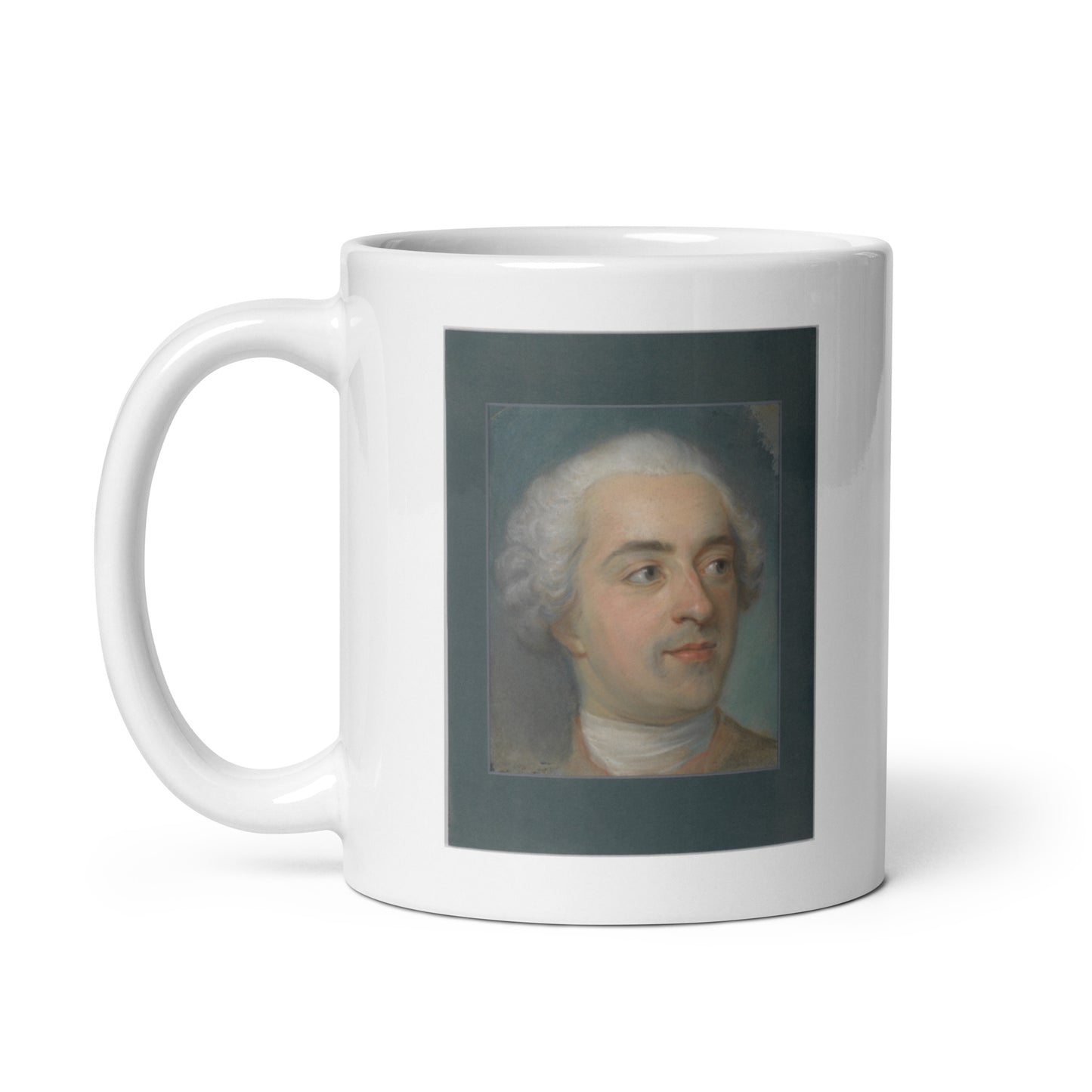 Louis XV white glossy mug