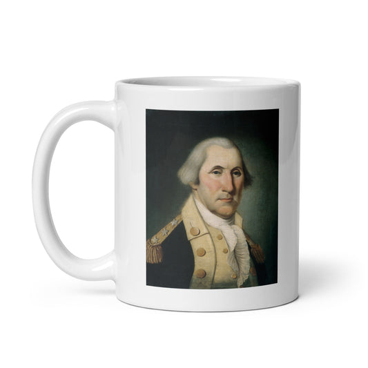 George Washiongton white glossy mug