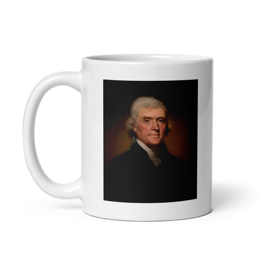 Thomas Jefferson white glossy mug