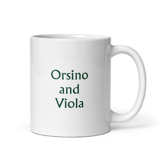 Orsino and Viola white glossy mug