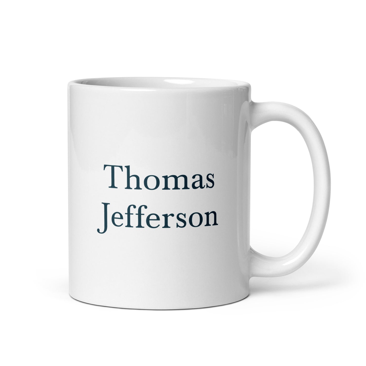 Thomas Jefferson white glossy mug
