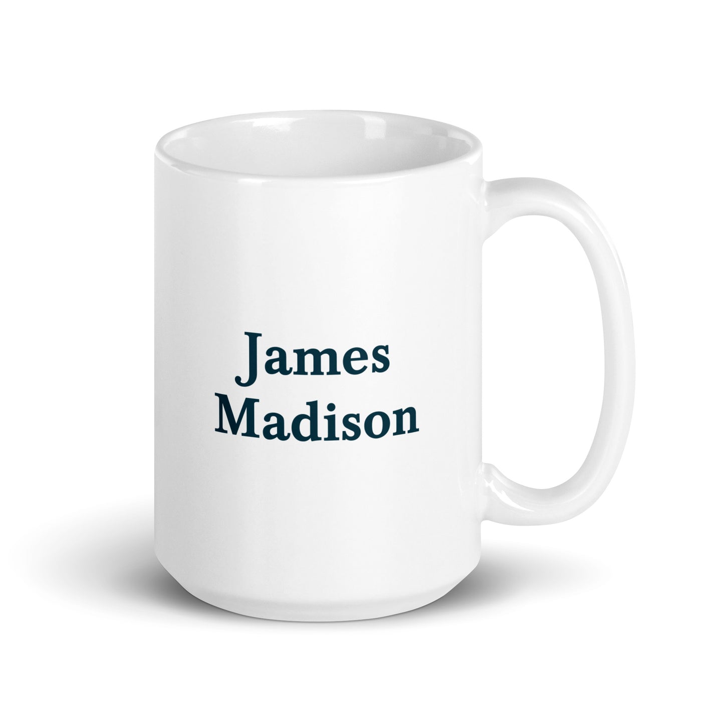 James Madison white glossy mug