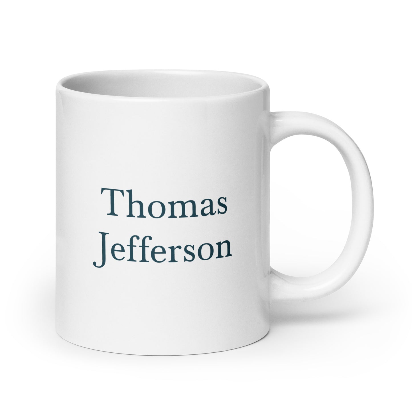 Thomas Jefferson white glossy mug