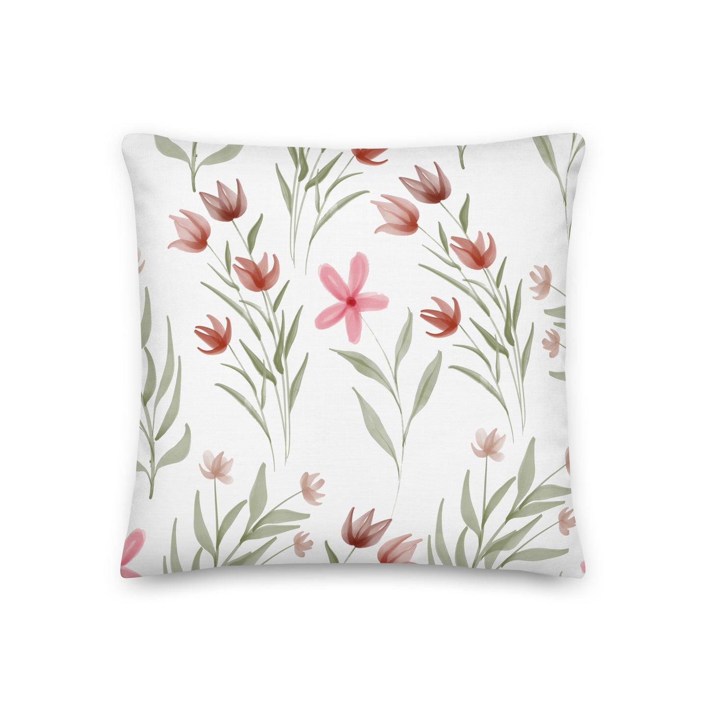 Red flower pattern premium Pillow