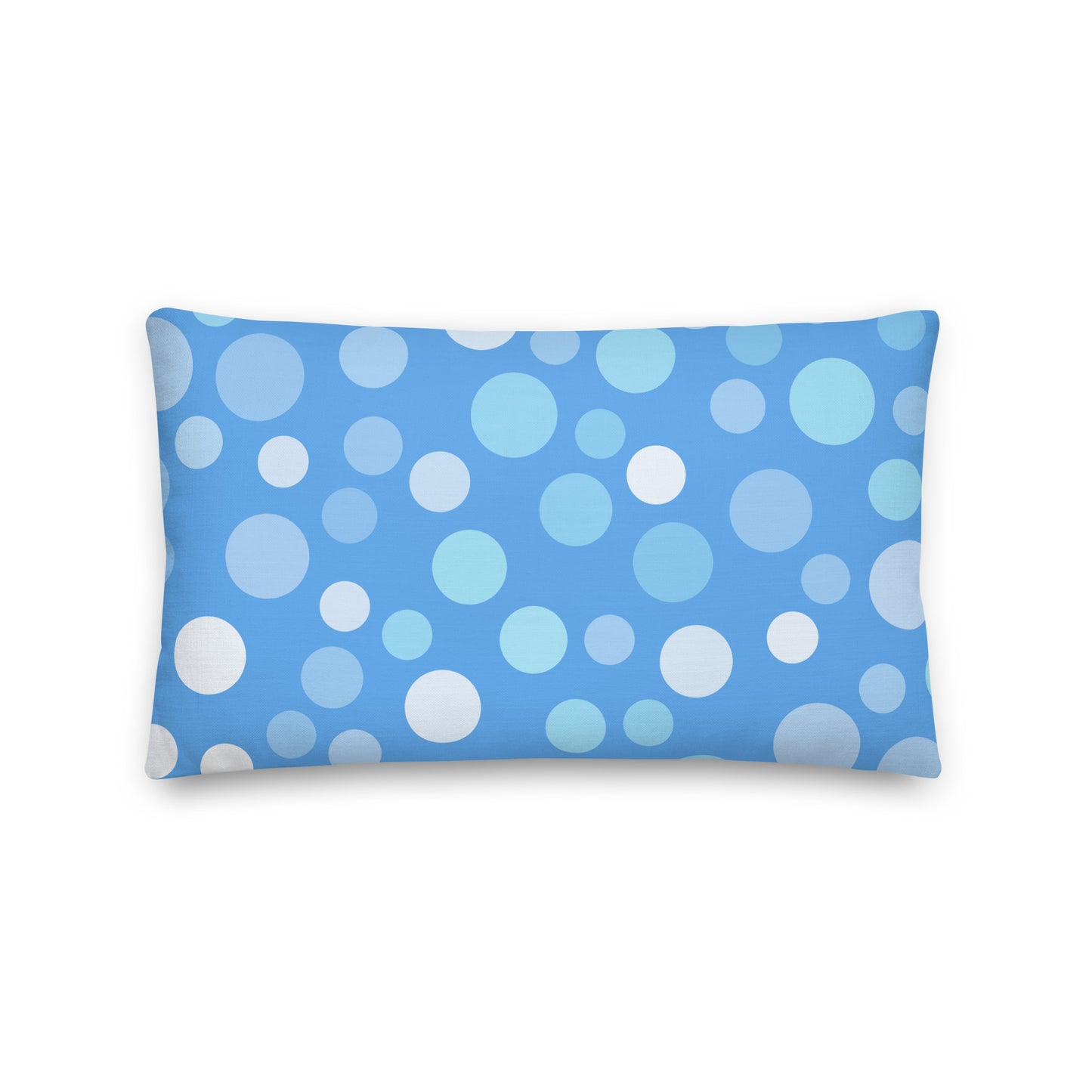 Blue and White Circles Premium Pillow