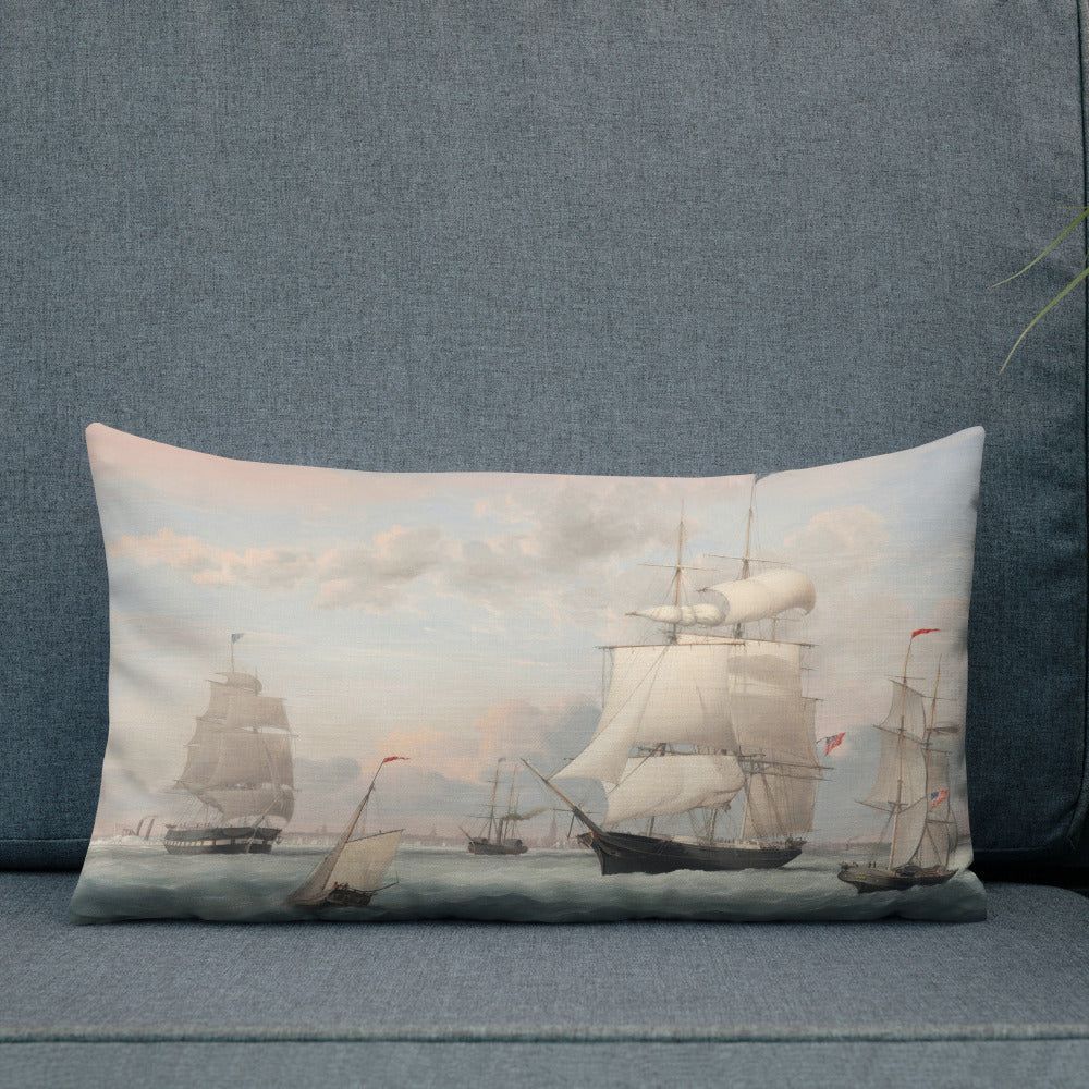 New York Harbor 1852 Premium Pillow
