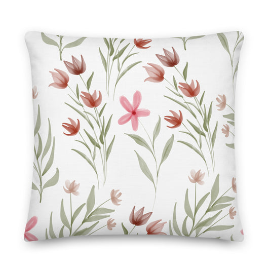 Red flower pattern premium Pillow