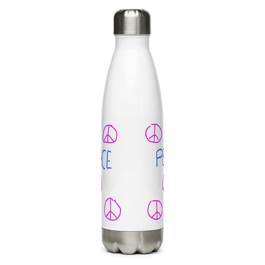 Peace naive print Stainless Steel Water Bottle