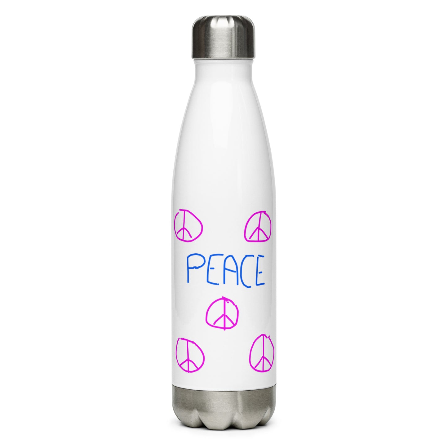 Peace naive print Stainless Steel Water Bottle