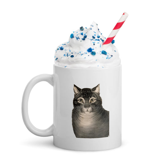 The favorite cat, white glossy mug