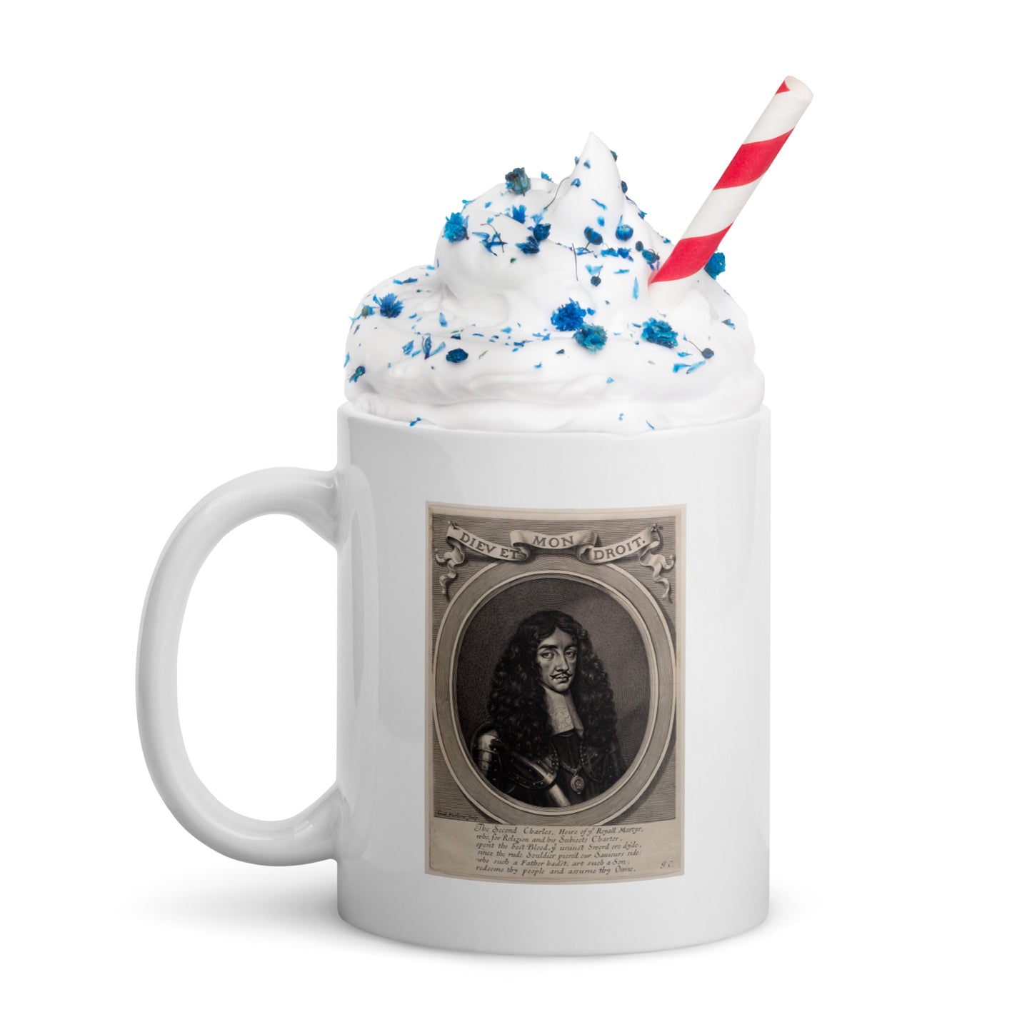 Charles II white glossy mug