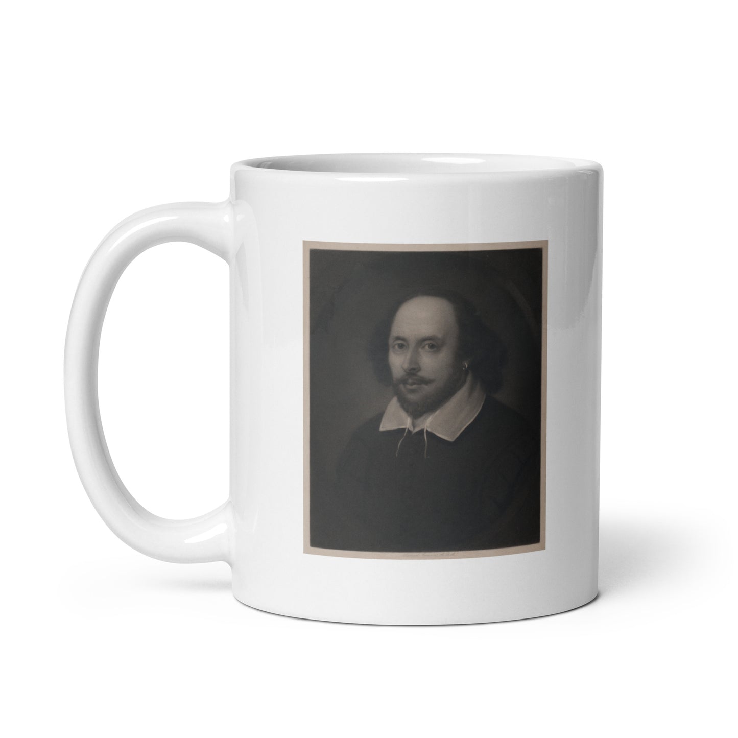 William Shakespeare white glossy mug