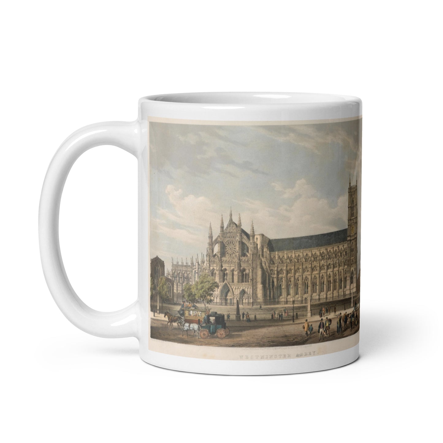 Westminster Abbey white glossy mug