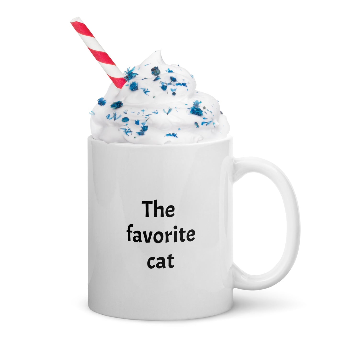 The favorite cat, white glossy mug